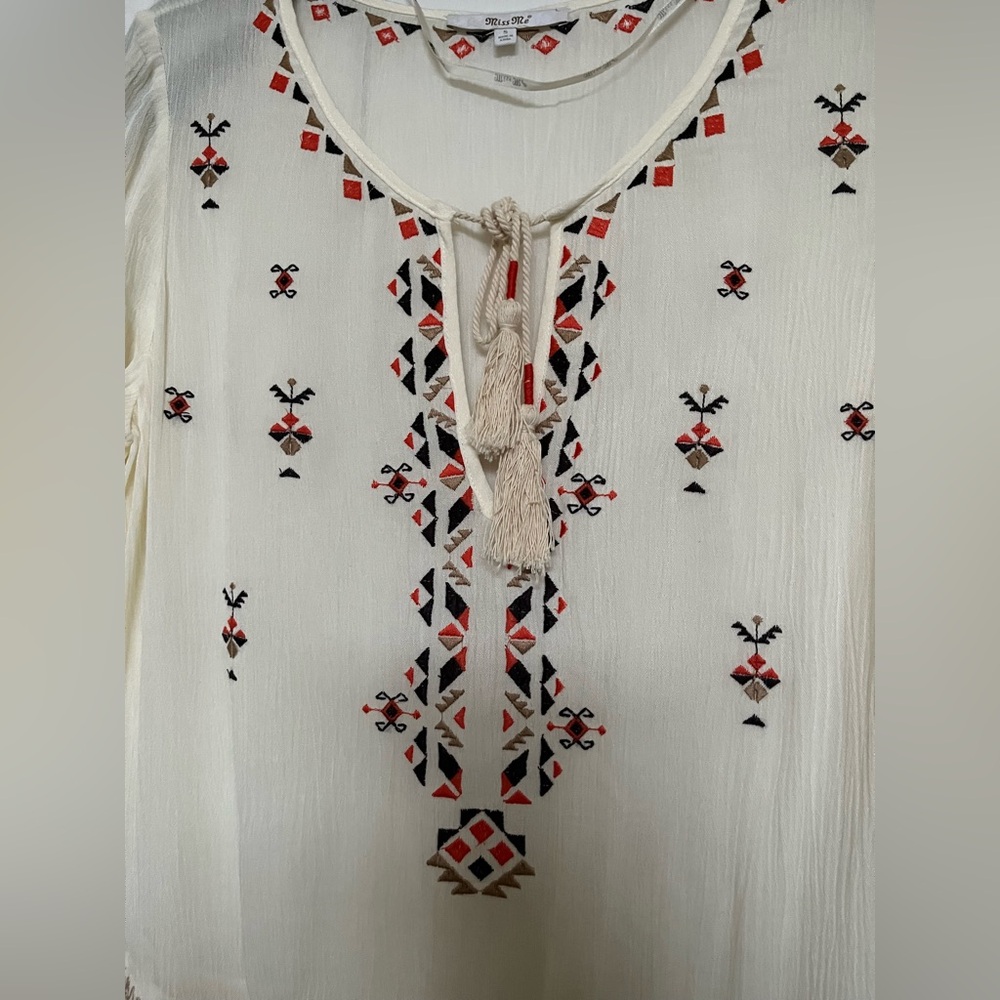 Miss Me Cream Embroidered Dress - Picture 5 of 8